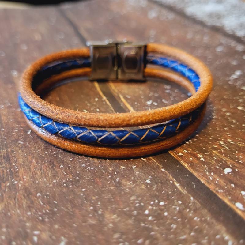 Herren Lederarmband, Einzigartiges Handgefertigtes Geschenk Unter 30 Euro, Modetrend Für Ihn von MadeByMarionFrance