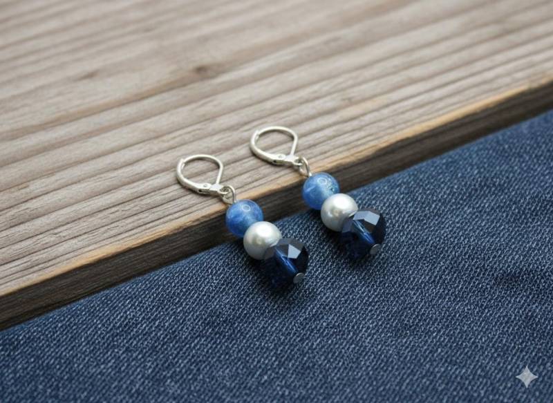 Kristallperlenohrringe, Handgefertigter Schmuck Aus Frankreich, Geschenkidee Zum Geburtstag Von Mama Unter 20 von MadeByMarionFrance