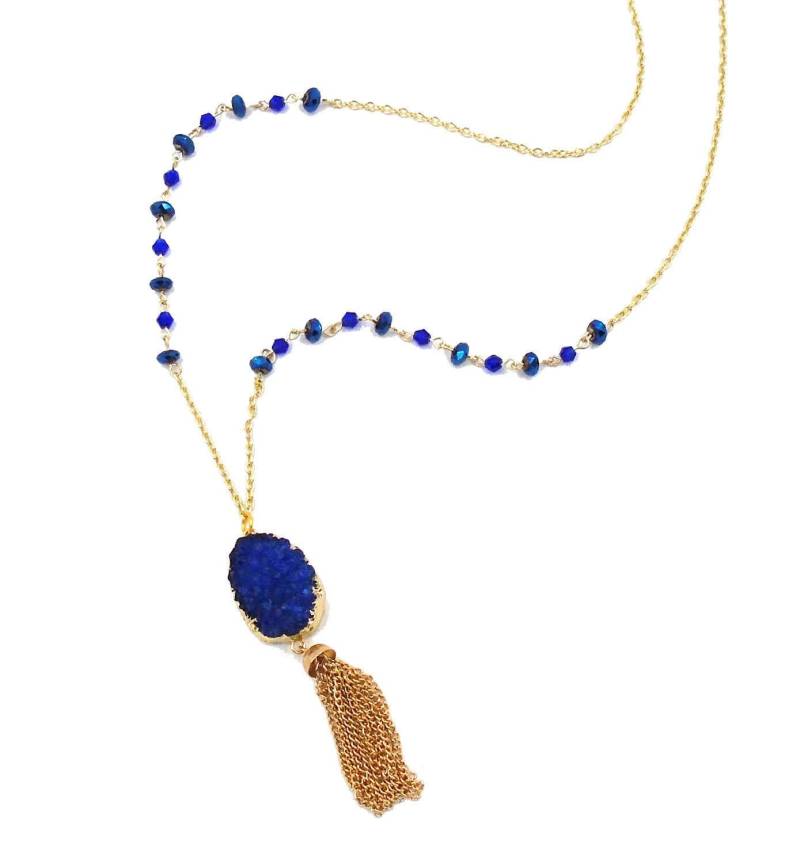 Blaue Druzy Quaste Halskette Blaue Druzy Quaste Halskette von MadeByMills