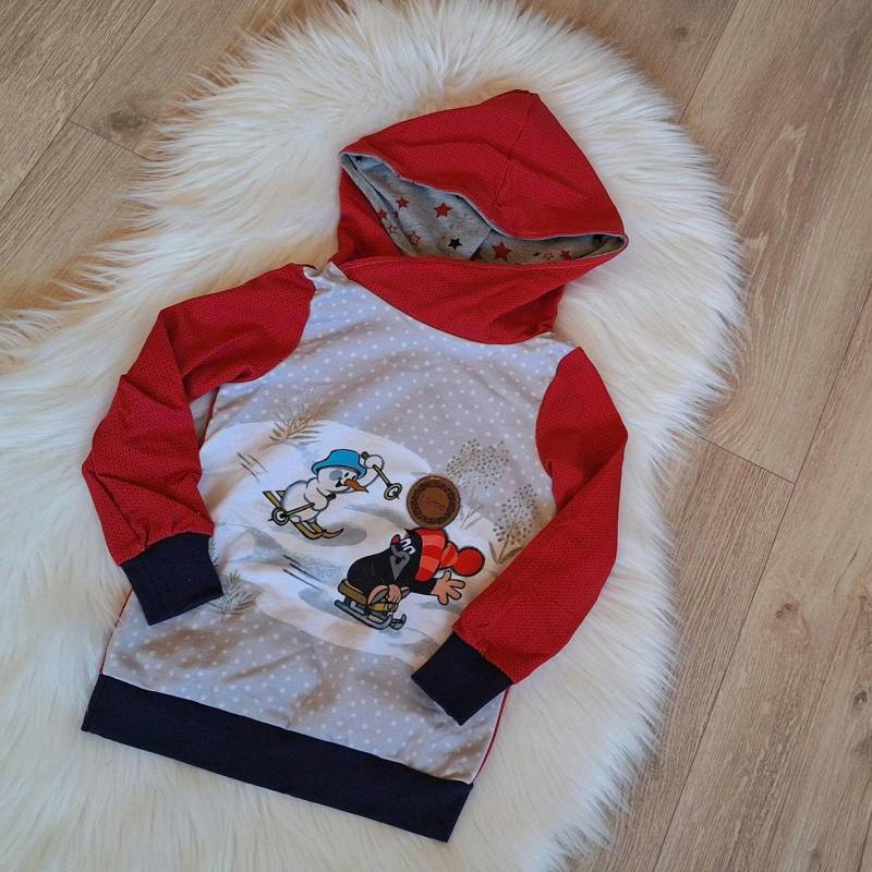 92-98 Der Kleine Maulwurf Pauli - Winterpullover, Hoodie, Junge Mädchen Kapuzenpullover Sweat von MadeByNaehwichtel