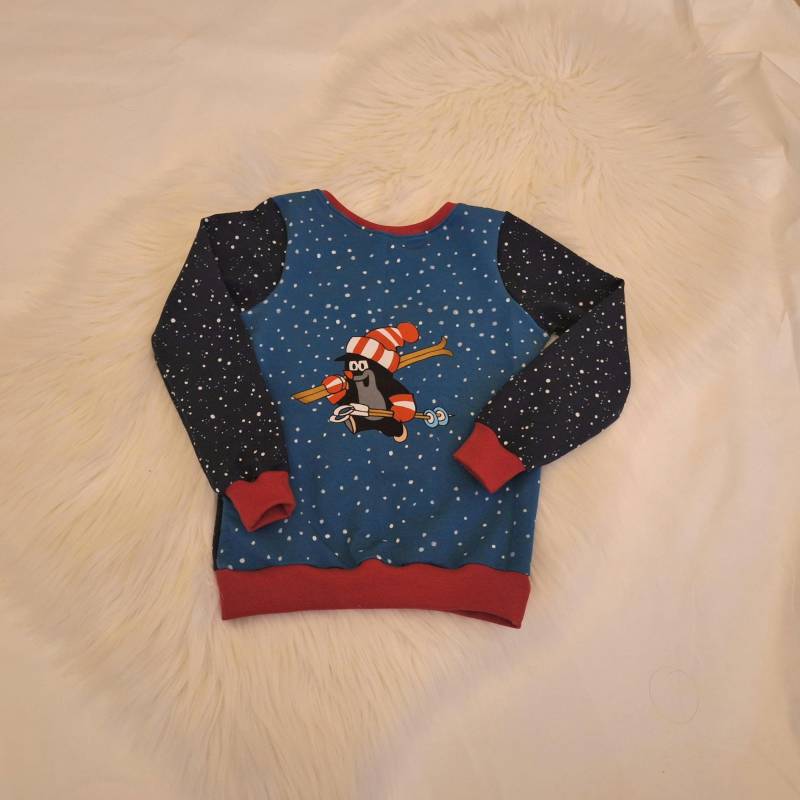Pullover Kinder Kleiner Maulwurf Pauli - Winter Ski - Handgemacht - Baby & Pullover - Weihnachten Geschenkidee - Größe 92 von MadeByNaehwichtel