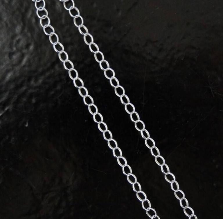 15-Zoll-sterlingsilber 3, 6 X 3, 1 Mm Erbskettenhalskette Mit Karabinerverschluss - Benutzerdefinierte Längen Verfügbar, C44 von MadeOfMetal