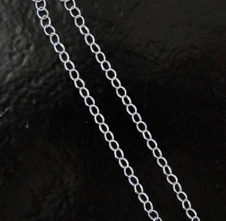 16-Zoll-sterlingsilber 3.6x3.1 Mm Erbskettenhalskette Mit Karabinerverschluss - Benutzerdefinierte Längen Verfügbar, C44 von MadeOfMetal