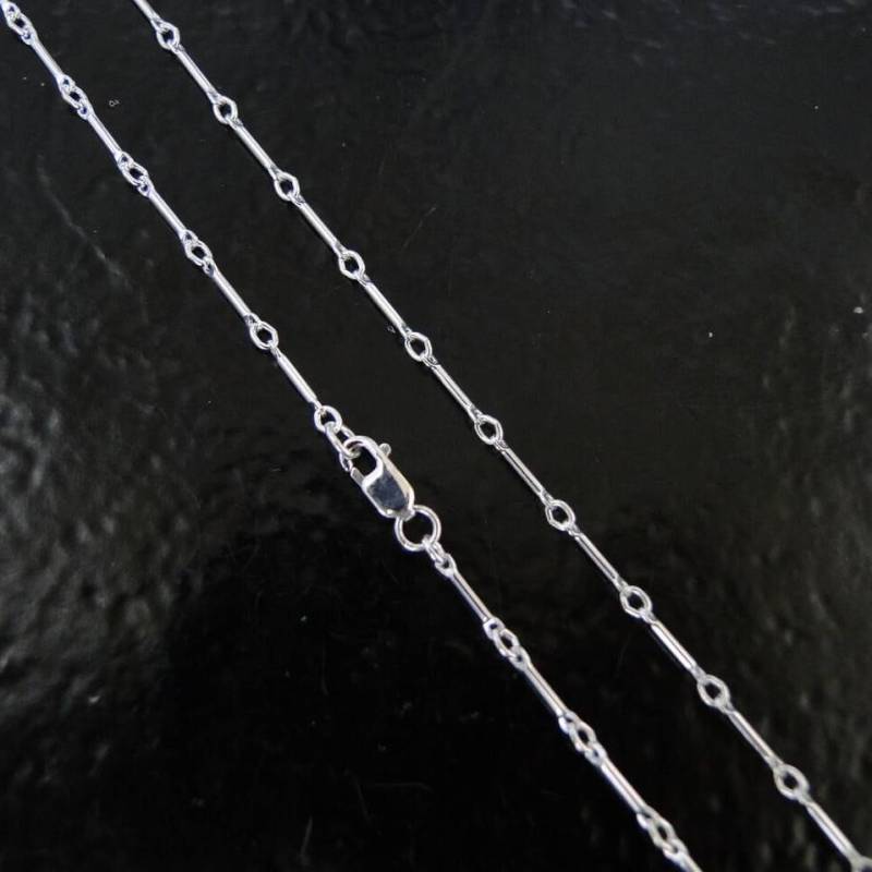 22 Zoll Sterling Silber 8 Mm Bar Und Ring Halskette, Hergestellt in Indien/Usa/Italien, C42 von MadeOfMetal