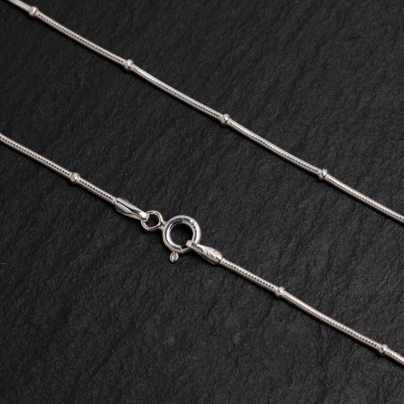24 Inch - Sterling Silber Schlangenkette Mit Bead 1 Mm Halskette von MadeOfMetal