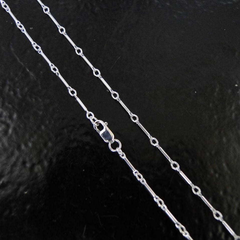 27-Zoll-sterling Silber 8 Mm Bar Und Ring Halskette, Hergestellt in Indien/Usa Italien, C42 von MadeOfMetal