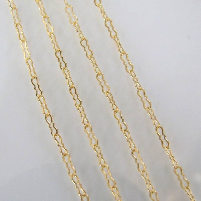 30 Zoll - 14K Gold Filled Fancy Krinkle Kette Karabinerverschluss Benutzerdefinierte Längen Erhältlich, C12 von MadeOfMetal