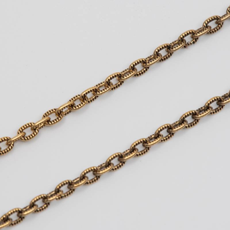 Beliebige Länge Geätzt Kabel Kette Halskette Antikes Gold 3, 5 X 5 Mm Made in Usa Sg62 von MadeOfMetal