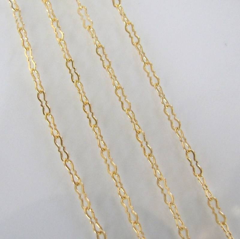 Beliebige Länge 14K Gold Filled Krinkle Kette Mit Karabinerverschluss C12 von MadeOfMetal