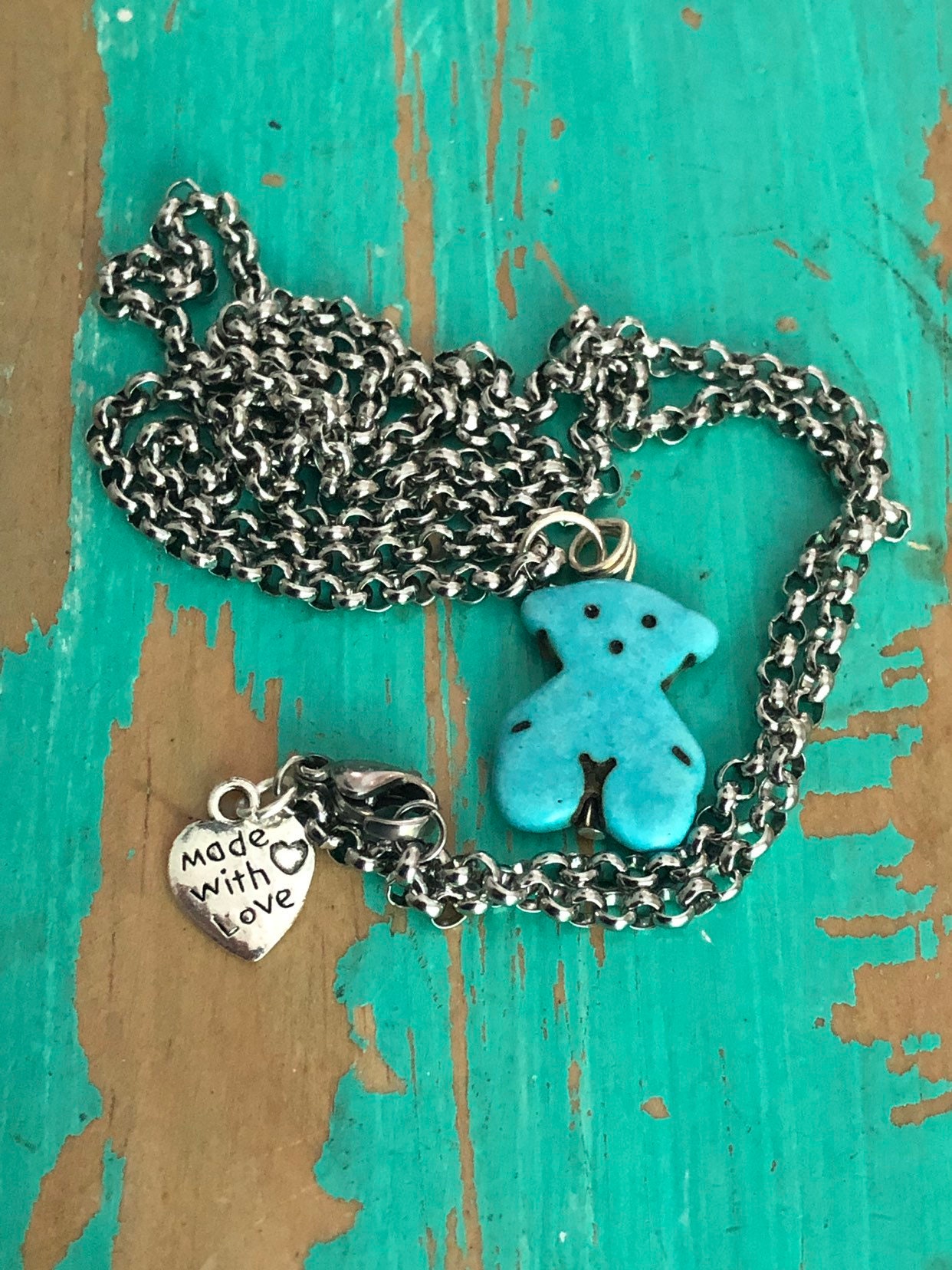 Türkis Bär Halskette - Original Türkis Bär Halskette - Original von MadeWithLoveByJAX