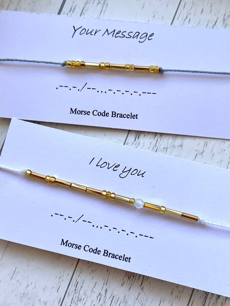Morse-Code Armband | Morsecode - Individuelle Armbänder von MadebyHeatherAL