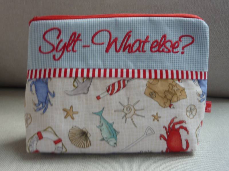 Maritime Kosmetiktasche Strandliebe Sylt What Else von MadebyHeidiRohrmoser
