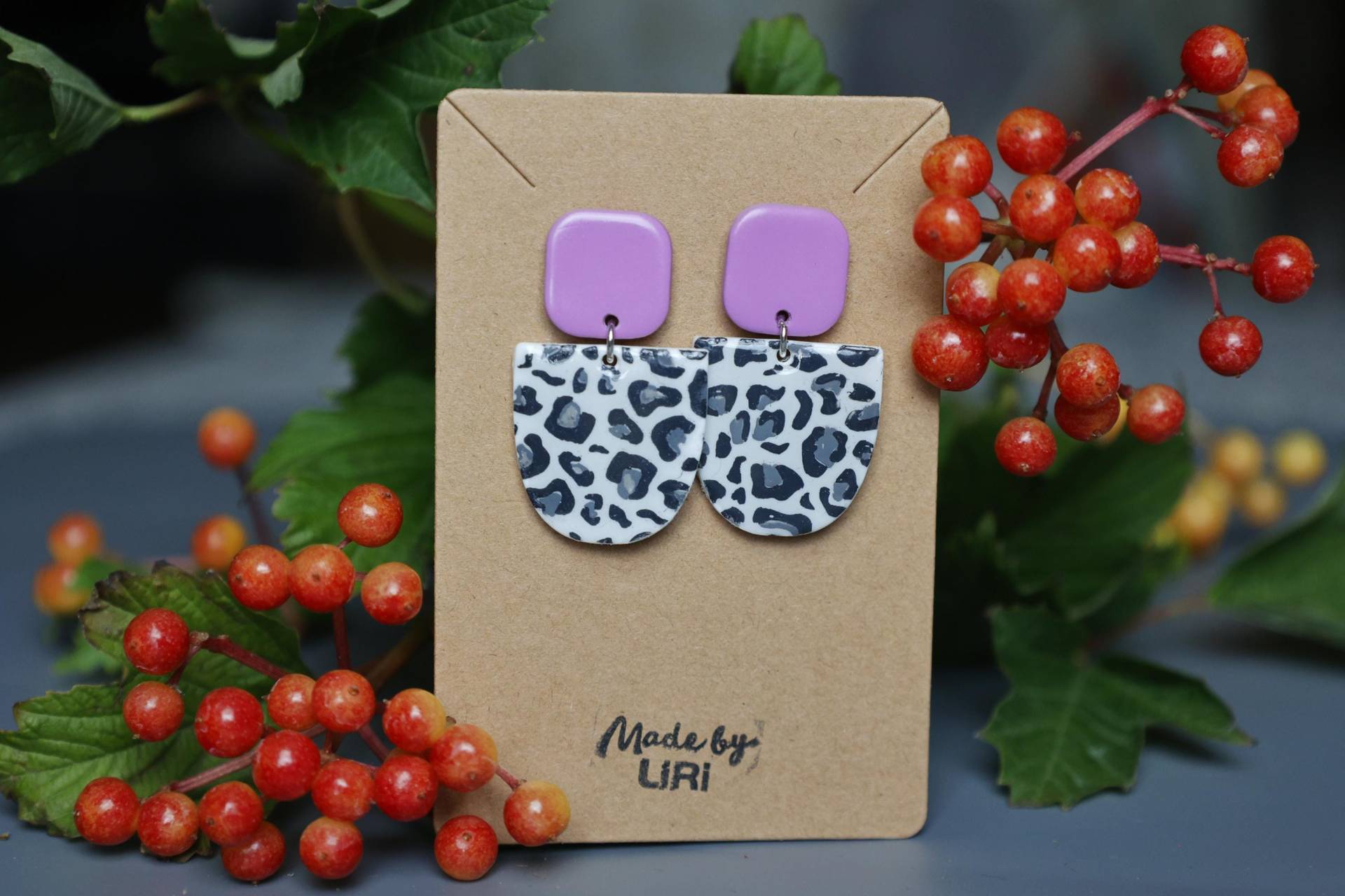 Ohrringe Kelch Groß Schneeleopard Verschiedene Varianten | 925 Sterling Silber Ohrringe Kelch Groß Schneeleopard Verschiedene Varianten | 925 Sterling Silber von MadebyLiri