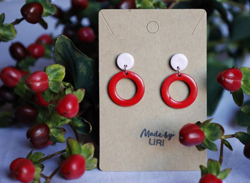 Statement-Ohrringe Colour-Blocking Kreis - Verschiedene Varianten | 925 Sterling Silber von MadebyLiri