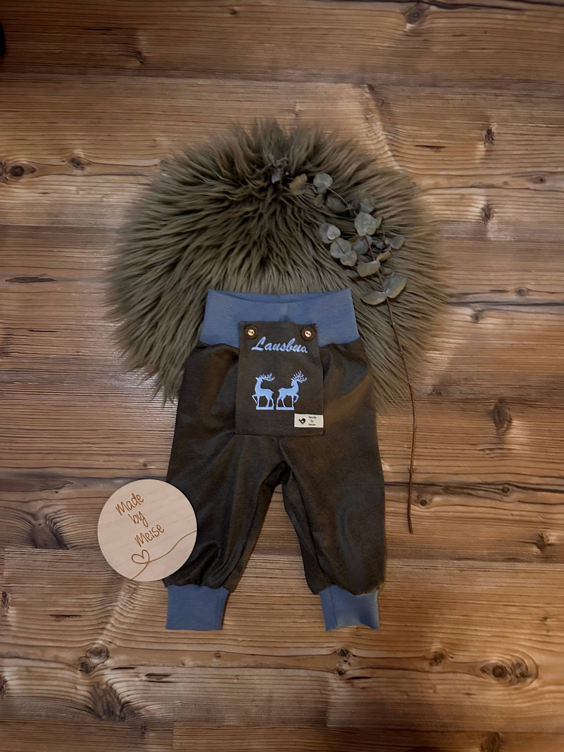 Lederhose Grau-Braun Blau von MadebyMeise