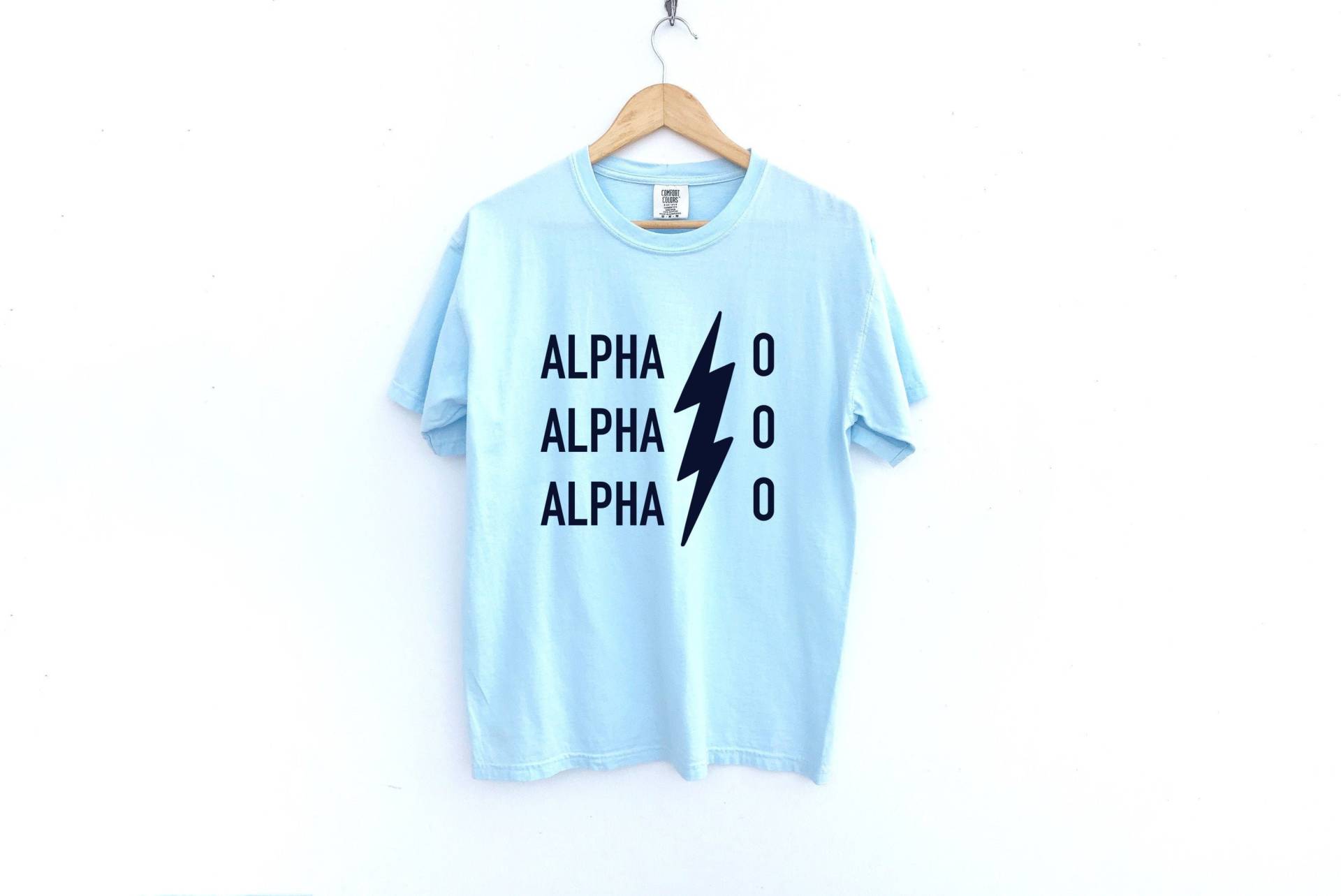 Alpha Omicron Pi/O Bolting Out Sorority Shirt Comfort Colors Chambray von MadebyMollzShop