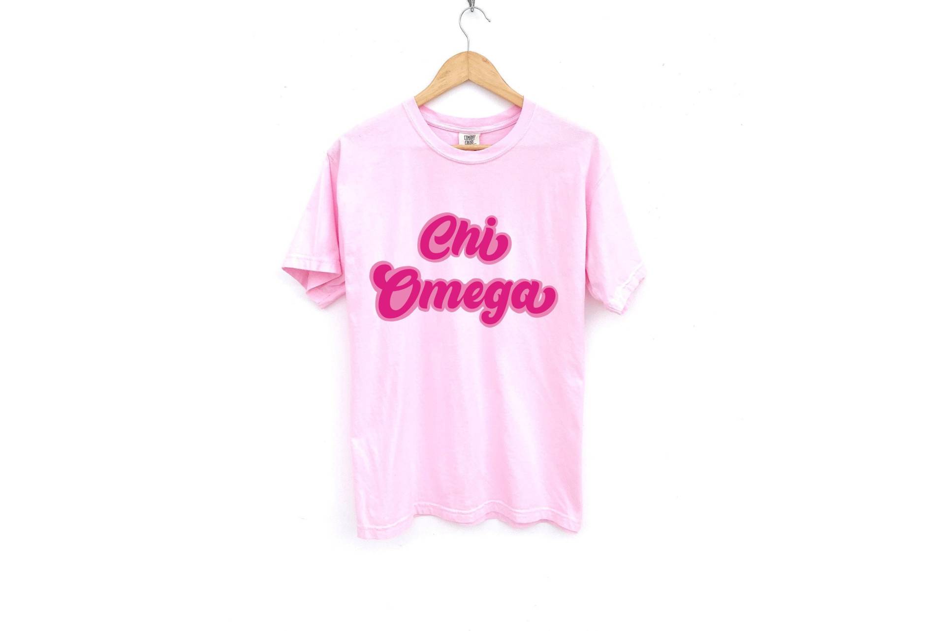 Chi Omega/Rosa Double Bubble Sorority Shirt Comfort Colors Blossom von MadebyMollzShop