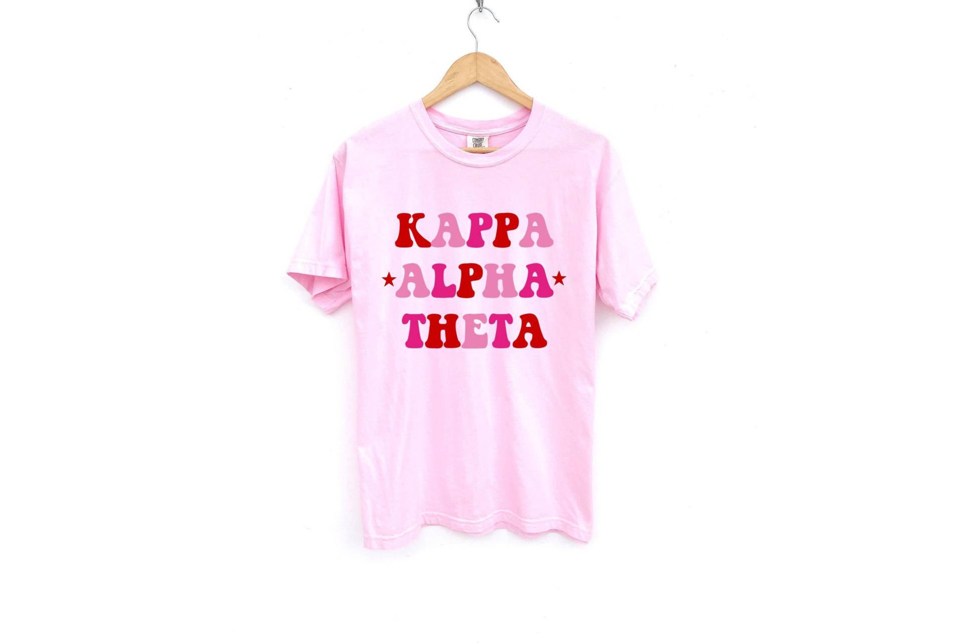 Kappa Alpha Theta/Rosa Rote Sterne Sorority Shirt Comfort Colors von MadebyMollzShop