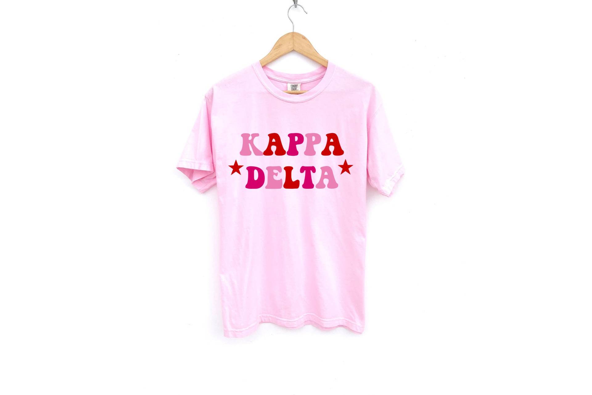 Kappa Delta/Rosa Rote Sterne Sorority Shirt Comfort Colors von MadebyMollzShop