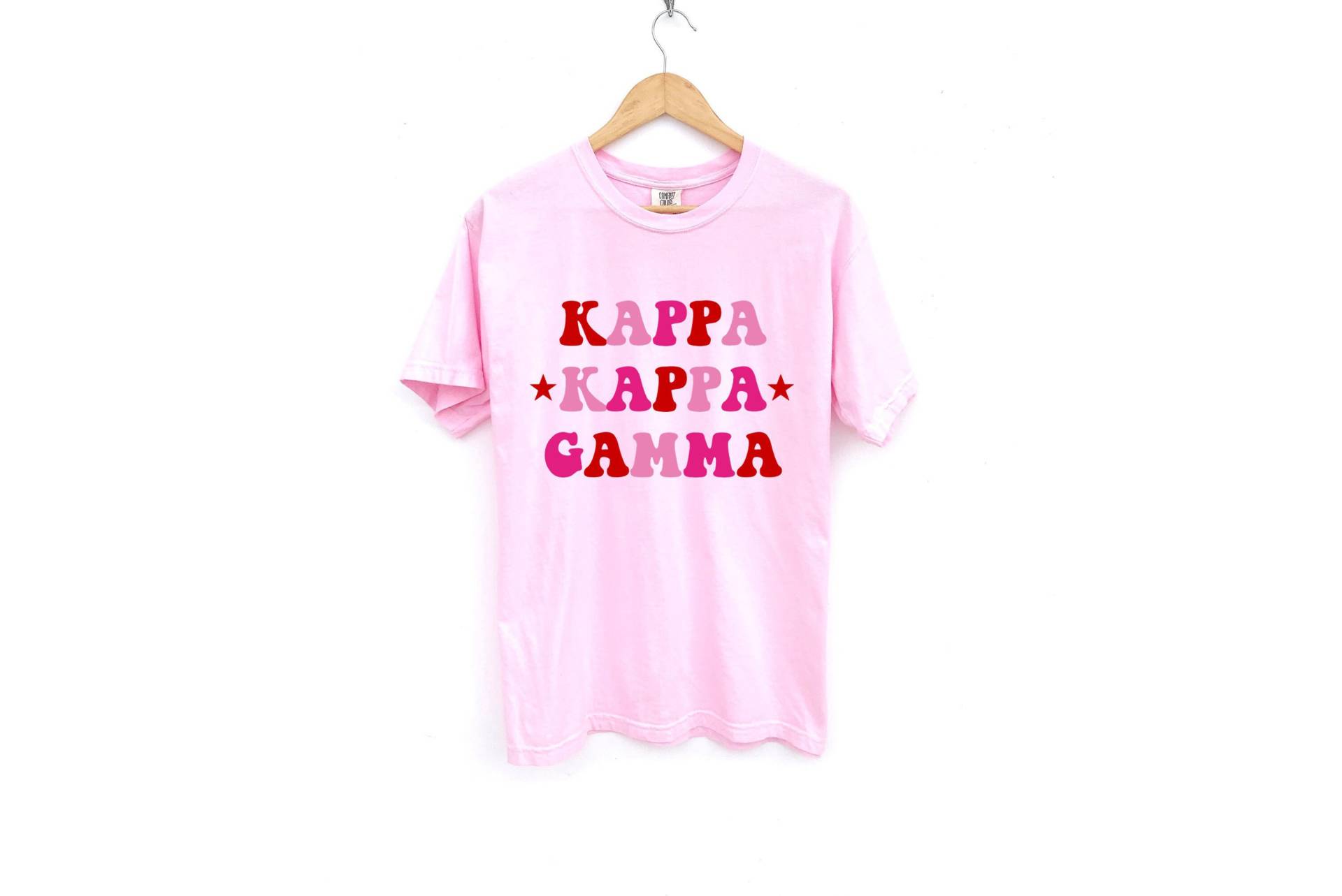 Kappa Gamma/Rosa Rote Sterne Sorority Shirt Comfort Colors von MadebyMollzShop