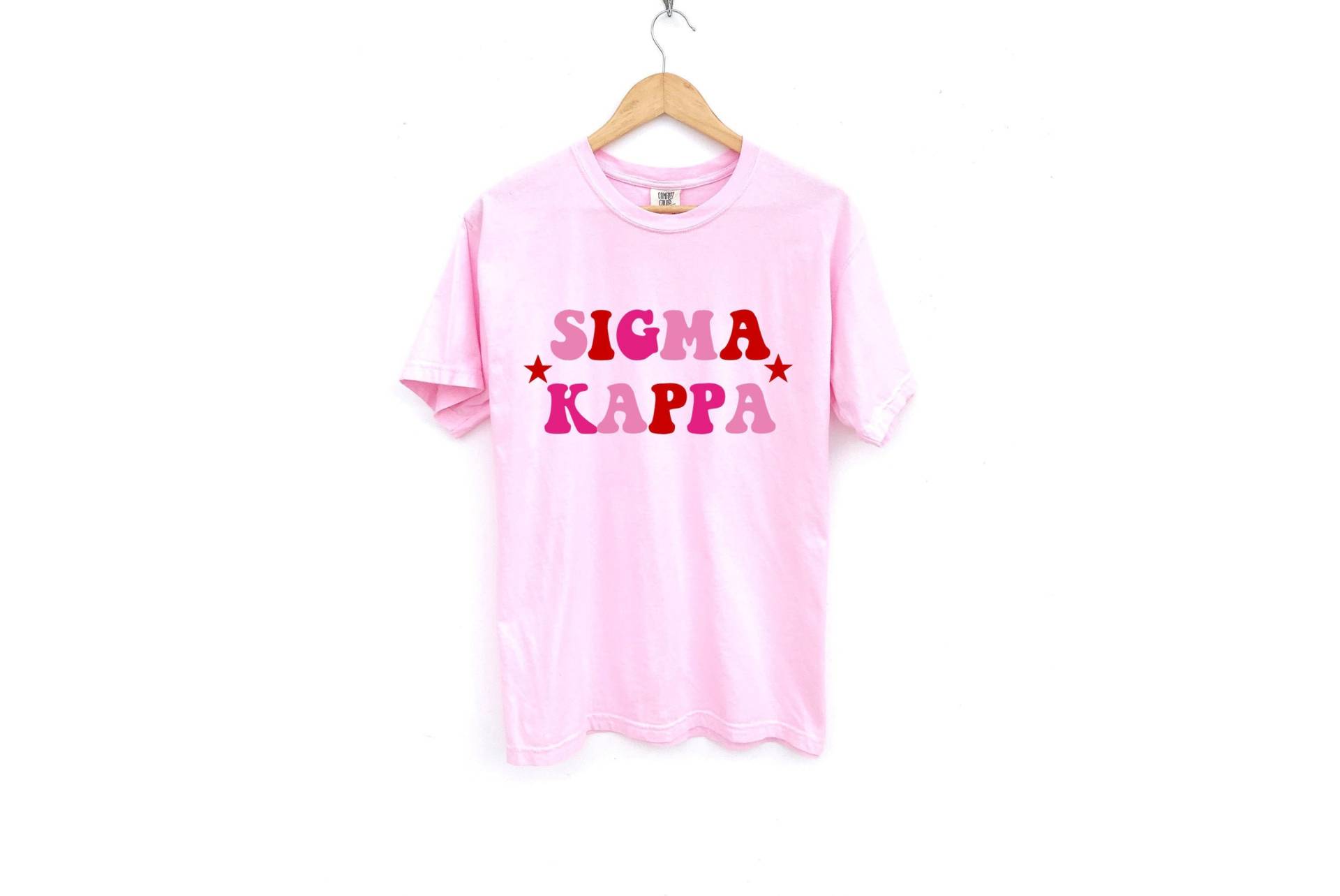 Sigma Kappa/Rosa Rot Sterne Sorority Shirt Comfort Colors Geschenk von MadebyMollzShop