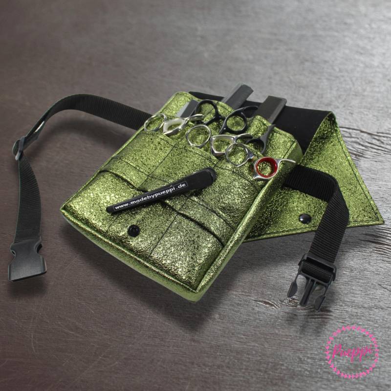 Glitzer Friseurtasche Im Design Shining Khaki Friseurwerkzeugtasche Friseurscherentasche Friseurgürteltasche Friseurgeschenk Friseurin von MadebyPueppi