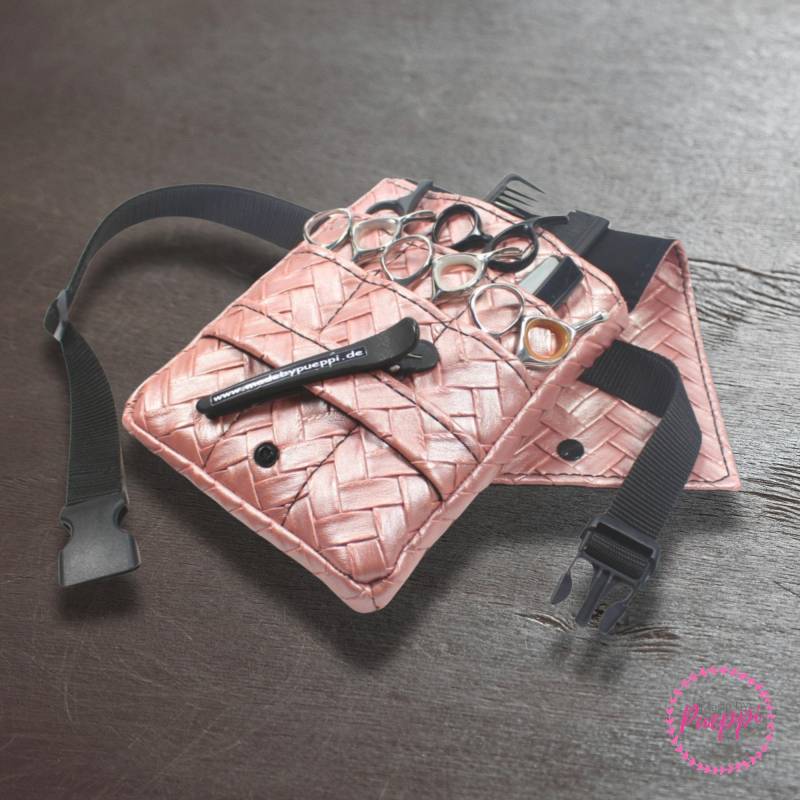 Kunstleder Friseurtasche Im Design Fischbones Rose Shine Friseurwerkzeugtasche Friseurscherentasche Friseurgürteltasche Friseurgeschenk von MadebyPueppi