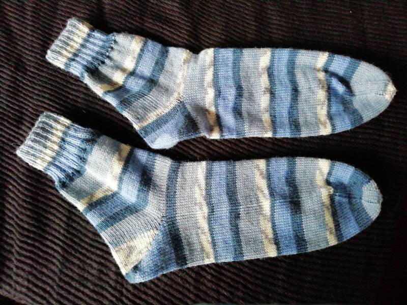 Selbstgestrickte Socken, Gr.39-42 Neu, Handarbeit, Versch.blautöne, Damen Und Herren von Madebydanieladesigns