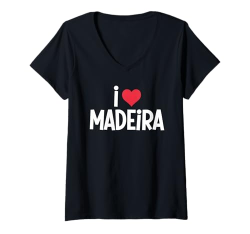 Damen Ich Liebe Madeira T-Shirt mit V-Ausschnitt Damen Ich Liebe Madeira T-Shirt mit V-Ausschnitt von Madeira Design