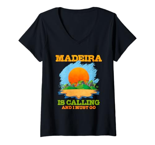 Damen Madeira Ruft und ich muss gehen T-Shirt mit V-Ausschnitt Damen Madeira Ruft und ich muss gehen T-Shirt mit V-Ausschnitt von Madeira Design