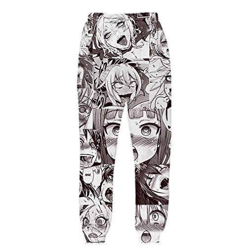 Anime Ahegao lustiges 3D Alle über Drucken Hoodies Jogger Hipster Sexy Cartoon Straße Kleidung ahegao Hose L Verschleiß von Madela