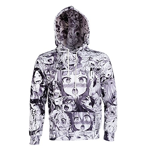 Anime Ahegao lustiges 3D Alle über Drucken Hoodies Jogger Hipster Sexy Cartoon Street Wear Bekleidung ahegao Hoodies L von Madela