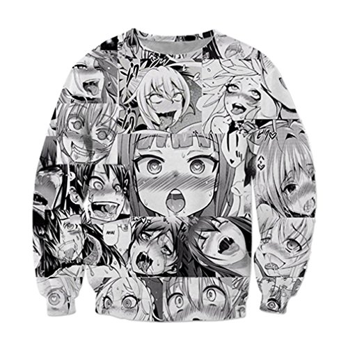 Anime Ahegao lustiges 3D Alle über Drucken Hoodies Jogger Hipster Sexy Cartoon Street Wear Bekleidung ahegao sweatshirt XL von Madela