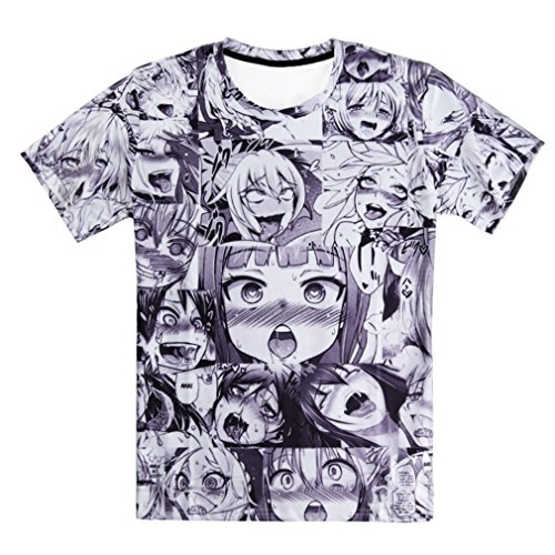 Anime Ahegao lustiges 3D Alle über Drucken Hoodies Jogger Hipster Sexy Cartoon Street Wear Bekleidung ahegao t Shirt M von Madela