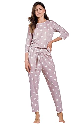 Mademoiselle Sommeil Damen Schlafanzug | Hellrosa Pyjama mit weißen Punkten | 100% Baumwolle | 3/4-Ärmel & Lange Hose | Ideal für Herbst, Winter & Frühling Mademoiselle Sommeil Damen Schlafanzug | Hellrosa Pyjama mit weißen Punkten | 100% Baumwolle | 3/4-Ärmel & Lange Hose | Ideal für Herbst, Winter & Frühling von Mademoiselle Sommeil