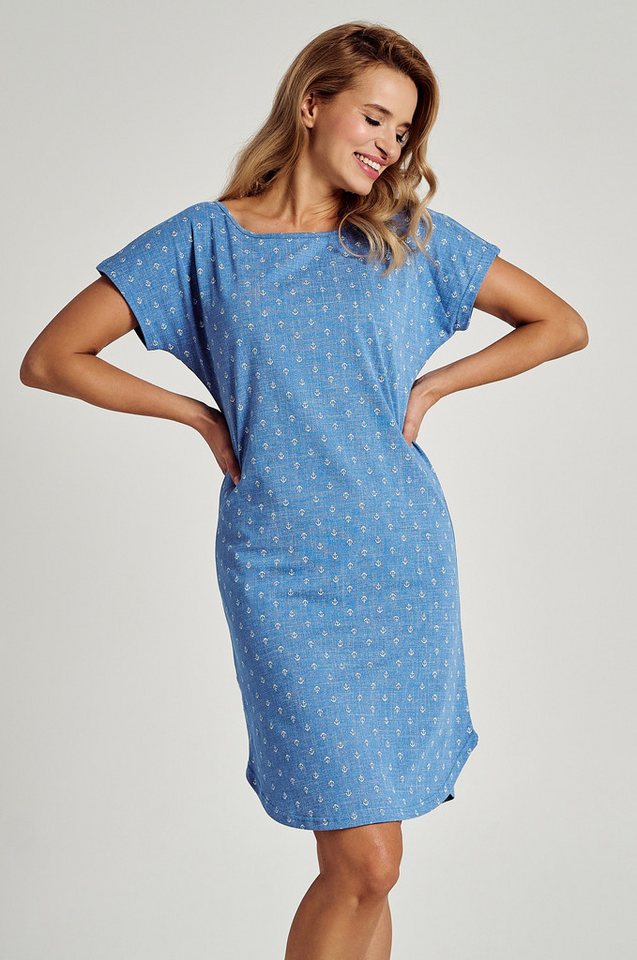 Mademoiselle Sommeil Nachthemd in Jeans-Optik mit Anker-Motiv von Mademoiselle Sommeil