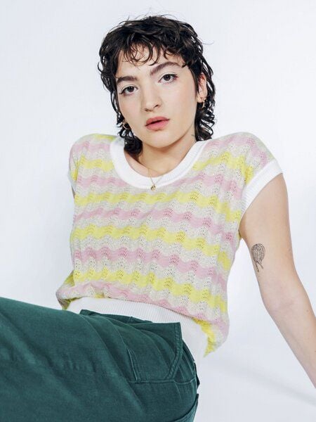 Mademoiselle YéYé Ajour Stricktop aus Bio-Baumwolle mit Lurex von Mademoiselle YéYé