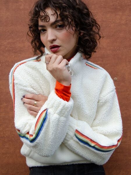 Mademoiselle YéYé Teddy-Outdoor-Sweatshirt mit Halfzip und Regenbogenband von Mademoiselle YéYé