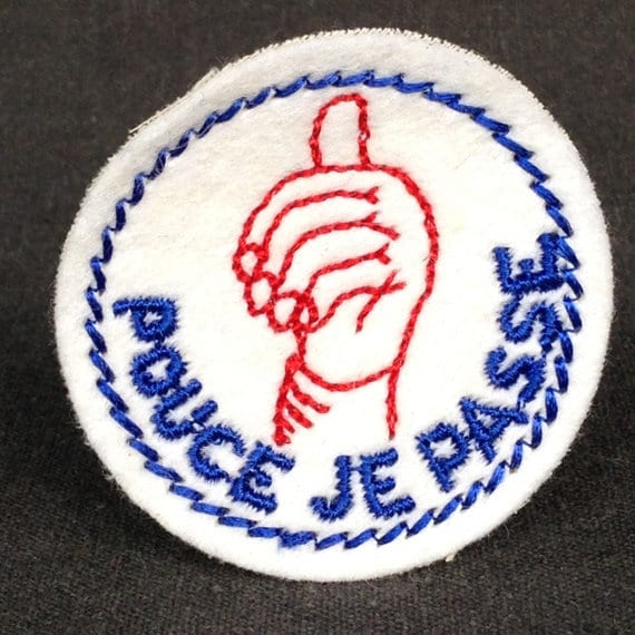 Retro Biker Aufnäher Zum Aufnähen Daumen I Pass Vintage Backpacker Souvenir Aus Frankreich. Hoch Sicherheitsschild von MademoiselleChipotte