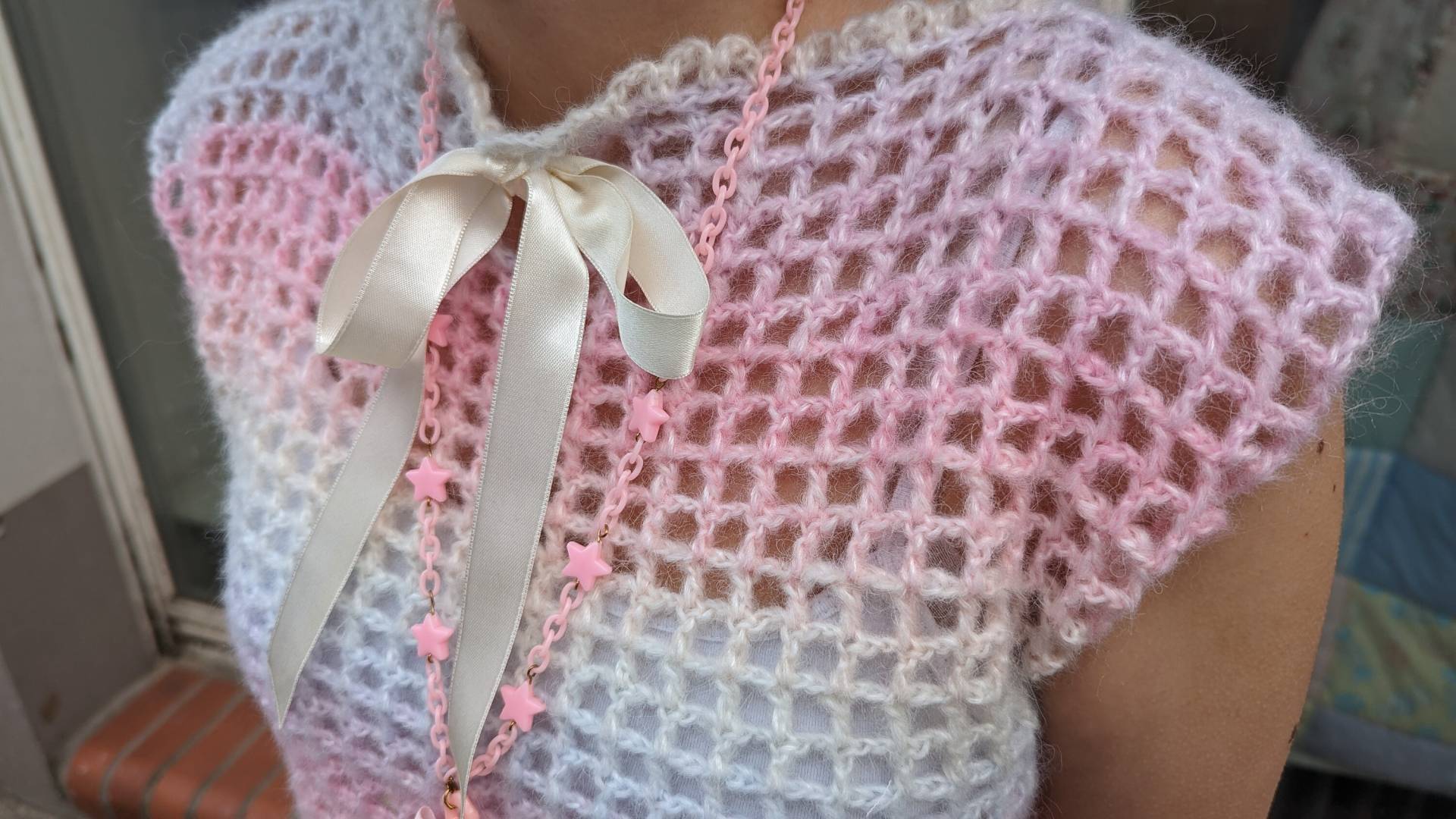 Pastell Gehäkeltes Flauschiges Top von MademoiselleOpossum