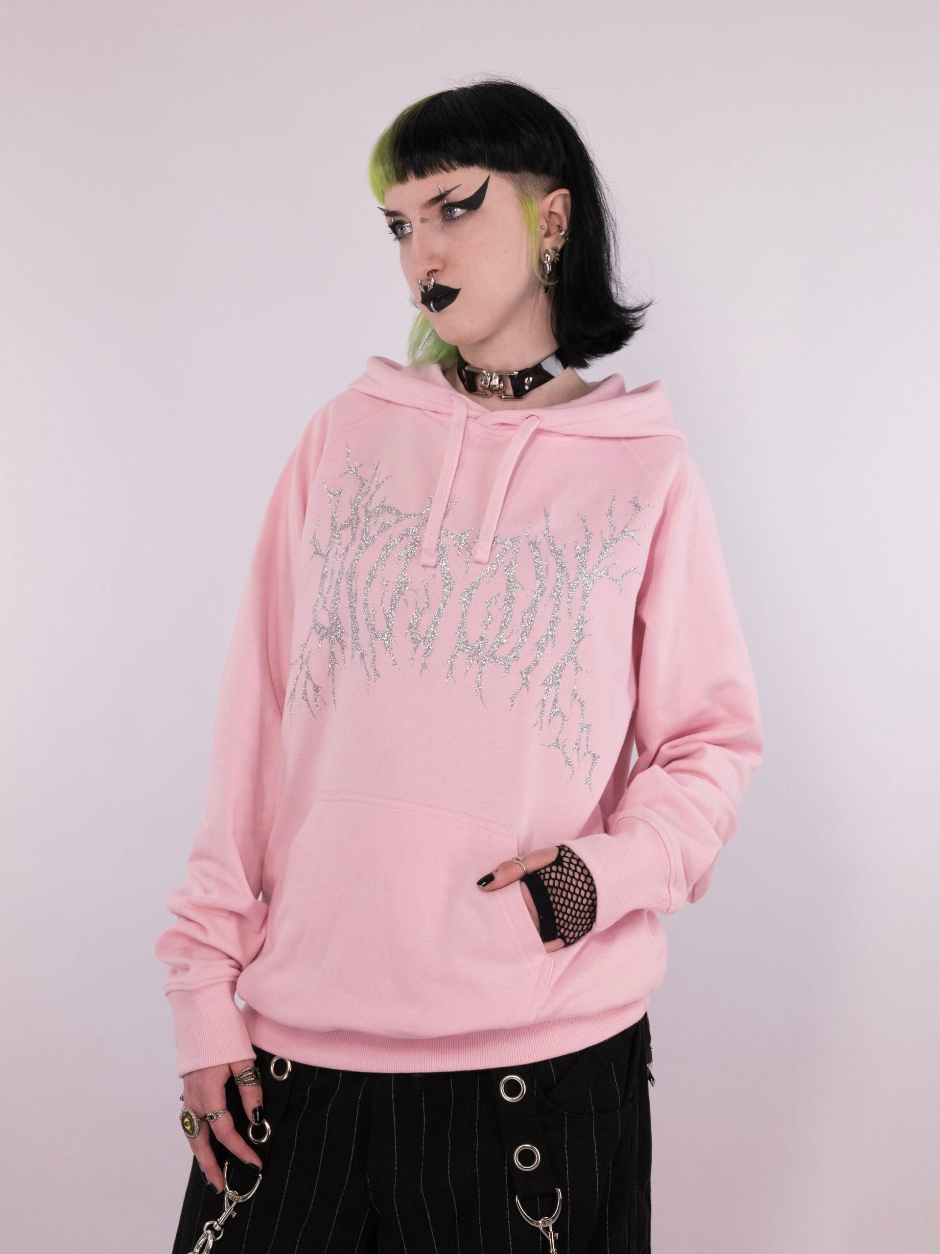 Pinker Hardcore-Opossum-Hoodie von MademoiselleOpossum