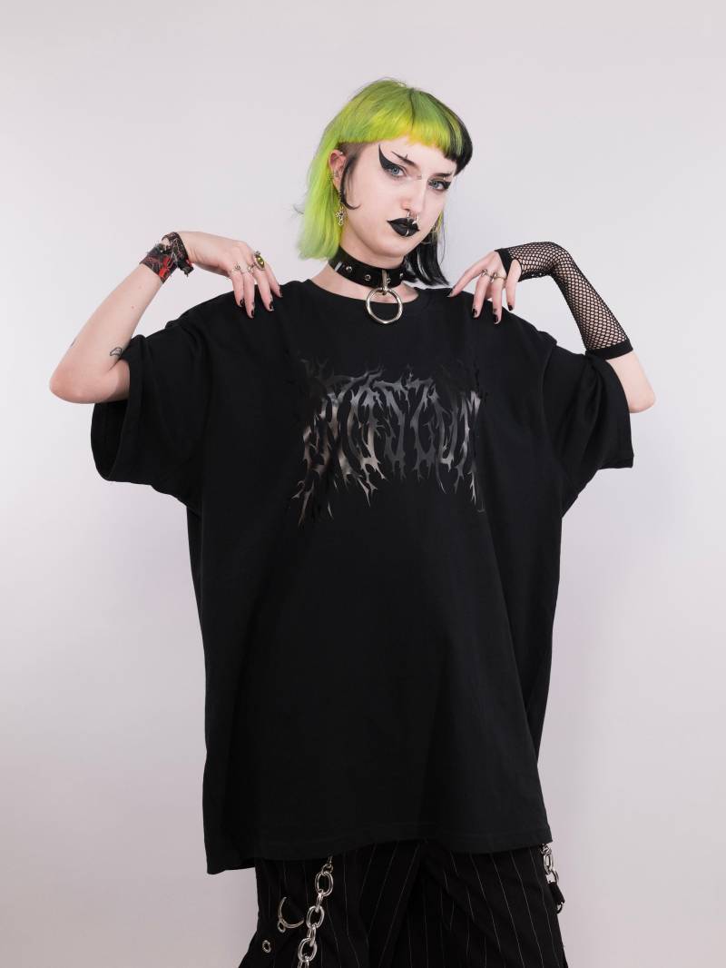 Schwarzes Hardcore-Opossum-T-Shirt von MademoiselleOpossum