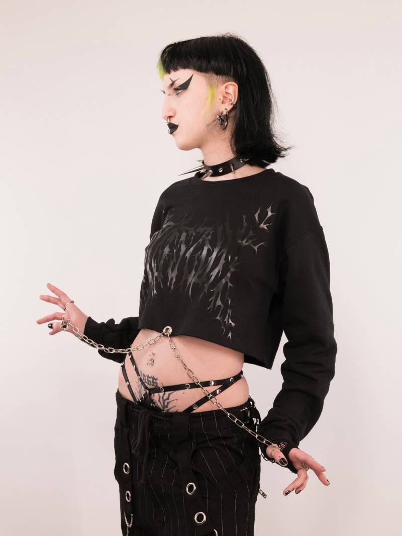 Schwarzes Oder Pinkes Eingefleischtes Opossum Crop Top von MademoiselleOpossum