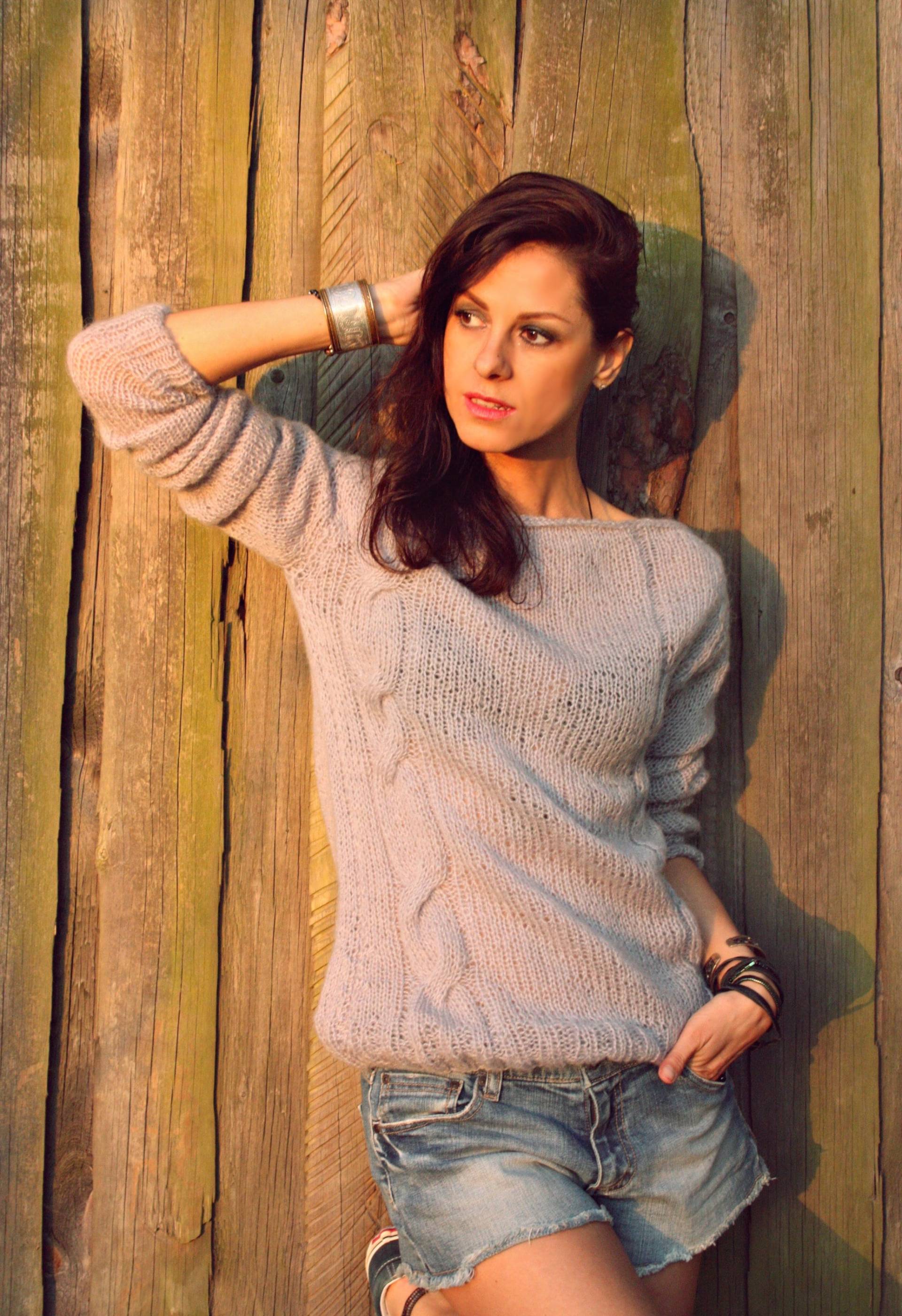 Handgemachter Pullover Handgestrickt Mohairwolle von MademoisellePatrini