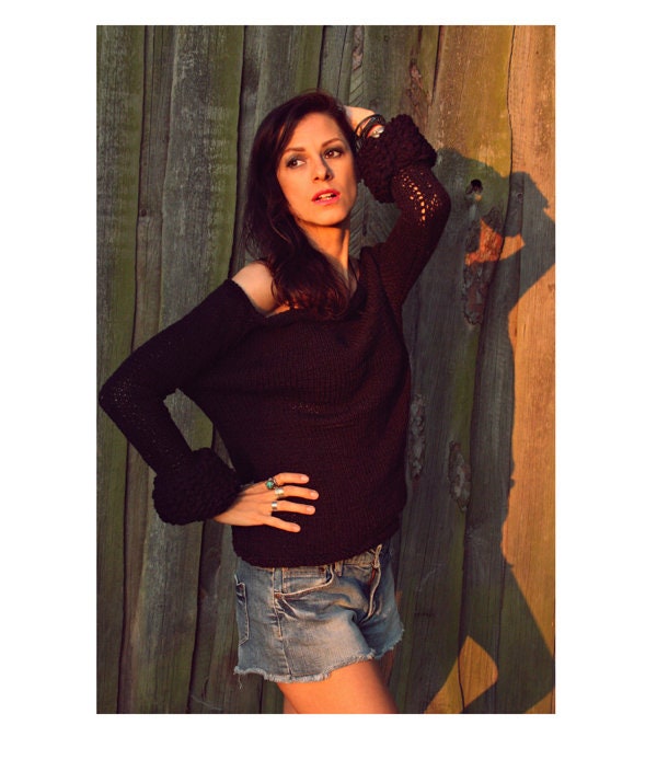 Schwarzer Handgemachter Pullover von MademoisellePatrini