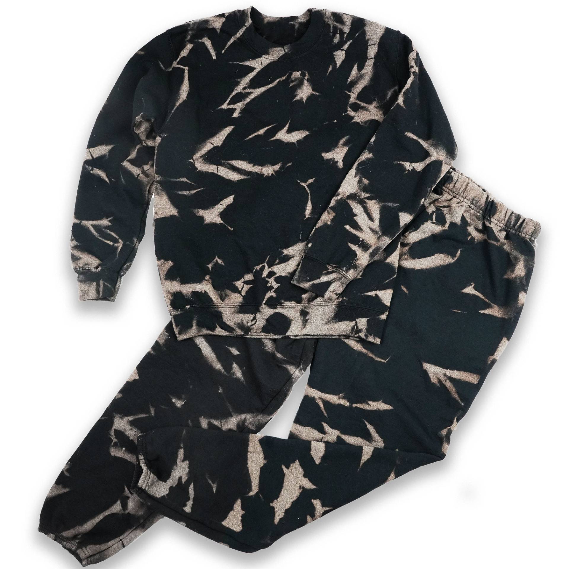 Bleach Reverse Tie Dye Sweatshirt Set L Handgemachter Farbstoff Rückseite Crewneck Personalisiert Geschenk Bleach Reverse Tie Dye Sweatshirt Set L Handgemachter Farbstoff Rückseite Crewneck Personalisiert Geschenk von Mademydays