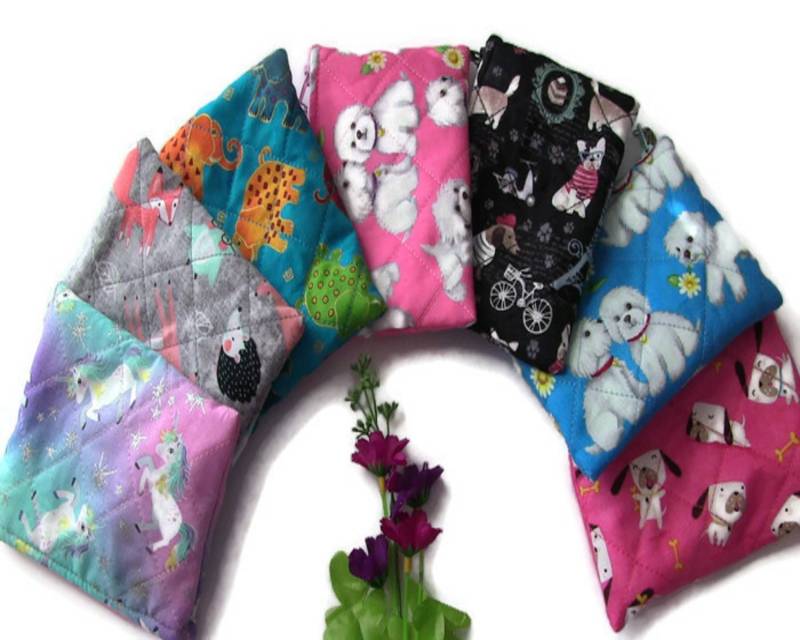 Handgefertigter Stoff Gesteppter Reißverschluss-Geldbeutel/Münze-Geldbeutel-Tasche Organizer Hund Ohrhörer-Tasche Medizin-Beutel Mitarbeiter von MadewithLove4Hopes