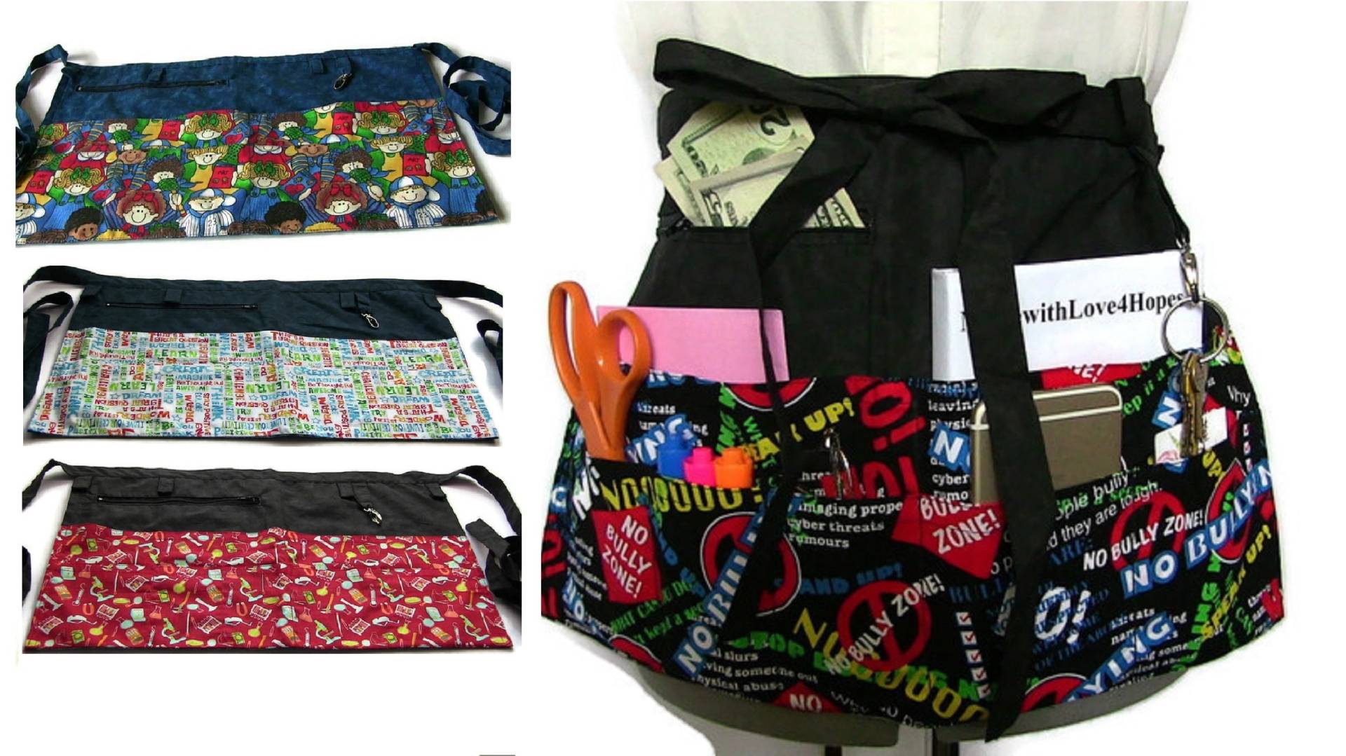 Lehrerschürze/Schürze Mit Taschen/Halbschürze Reißverschlusstasche/Lehrer Geschenk/Lehrer Wertschätzung/Lehrmittel von MadewithLove4Hopes