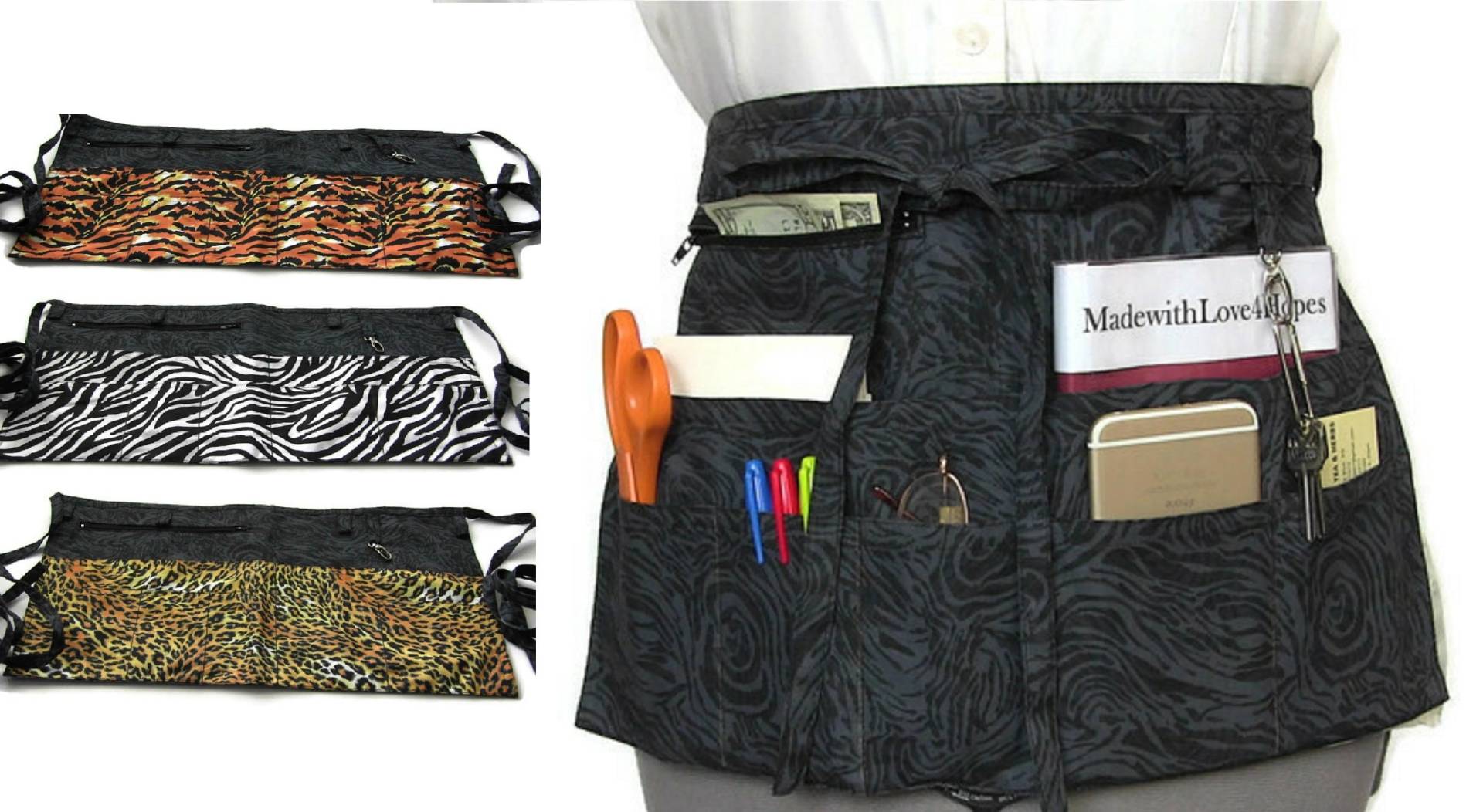 Schürze Mit Taschen/Kaufschürze/Halbschürze/Lehrerschürze/Utility Schürze/Lieferantenschürze/Taillenschürze/Servierschürze von MadewithLove4Hopes