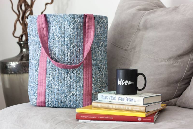 Hellblaue Paisley+Pink Wiederverwendbare Tragetasche/strandtasche Fair Trade Handarbeit Geschenke Für Mama von MadewithaPurpose16